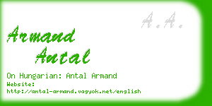 armand antal business card